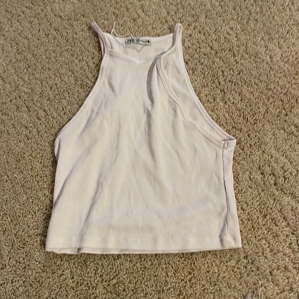 White crop top, size medium, from Zara